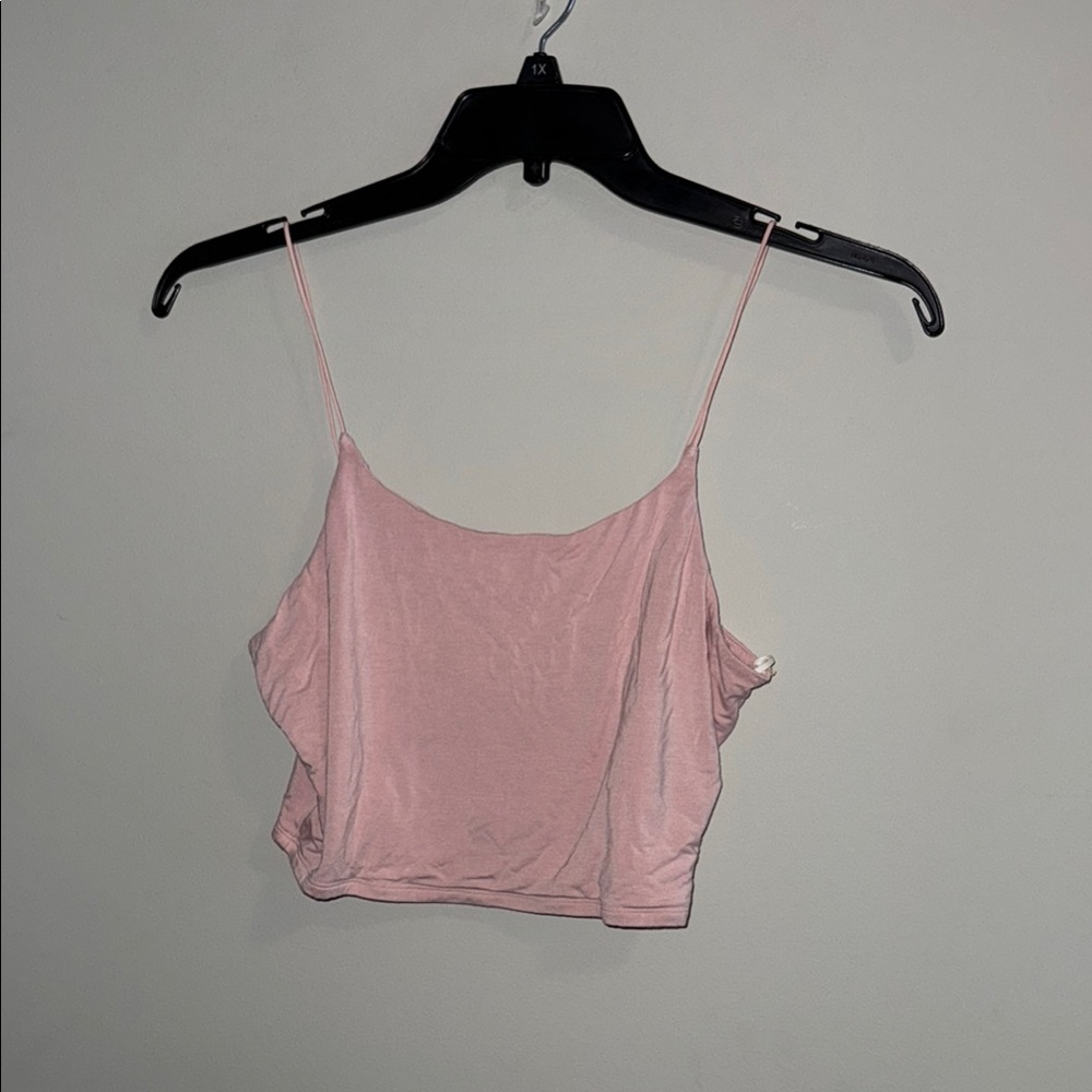 FN Double Lined Light Pink Spaghetti Strap Crop Top